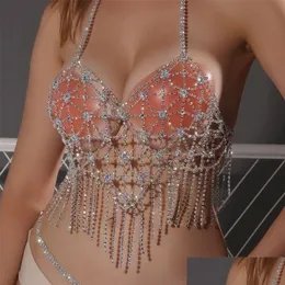 Diğer Stonefans Y Colorf Kristal Bikini Kadınlar Festivali Moda Vücut Zinciri Partisi Mücevher Hediye 221008 Drop Delive DHB01