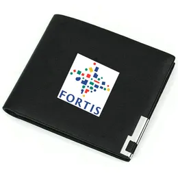 Fortis wallet Bank Badge purse Company Emblem Photo money bag Casual leather billfold Print notecase