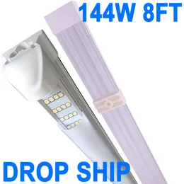 25pack LED T8 Shop Light, 8ft 144W 6500K Daylight 흰색 링크 가능한 LED 통합 튜브 조명 차고, 워크샵, 워크 벤치 헛간 크레스트 che 용 바 등 LED 막대 조명