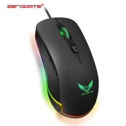 Mice ZEROGATE S600 Adjustable 4800DPI Ergonomic USB Wired RGB Backlit Notebook Desktop Gaming Mouse Macro Definition Gaming Mouse