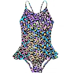 Costumi da bagno Costume da bagno per bambini 2022 Nuova stampa leopardata Costume intero per bambini Vestito da principessa Ragazza Primavera calda Costume da spiaggia per neonati Abbigliamento all'ingrosso