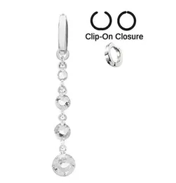 Kristallquaste gefälschte Bauchnabelringe 316l Stahl Körperschmuck Bauchnabelpiercing Ringe Sexy gefälschtes Nabelpiercing Ombligo4603392