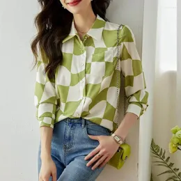 Women's Blouses Fashion Printing Ladies Shirts Elegant 2024 Spring Autumn Long Sleeve Tops Blusas Mujer