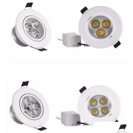 Downlights 9W 12W Led Downlight Dimmable Warm Pure Cool White Recessed Lamp Spot Light Ac85-265V206Y Drop Delivery Lights Lighting Ind Dhbt8