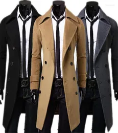 Men039s Trench Coats Men39s Coat DoubleBreasted Jacket High Quality Fashion Long Brand autunt Selfcultivation Solid Color5668275
