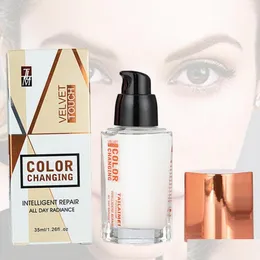 Foundation TLM Color Change Foundation Foundation 지능형 수리 하루 종일 빛나는 액체 기초 Veet 터치 완벽한 얼굴 메이크업 드롭 D Dhwix