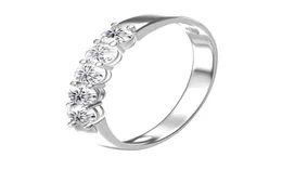 AEAW 14K białe złoto 01ct m Całkowita 05ctw DF Round Cut EngagementingWedding Lab Diamond Band Pierścień dla kobiet 2202258747298