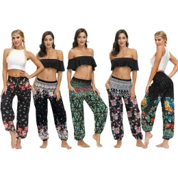 Roupa 1pc boho solto calças de yoga cintura alta elasticidade para mulheres e homens boêmio hippie elegante casual praia calças