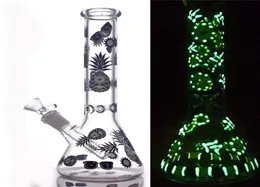 high quality 105inch Glass beaker bongs water pipe Glow In The Dark rig bong with 14mm big size oil burner pipe and downstem259K3434127