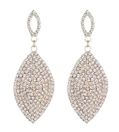 Klassiska stora droppörhängen Bruddrop Shape Crystal örhängen för kvinnor Rhinestone Dingle Wedding Earring Jewelry7769022