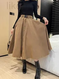 Skirts designer 24 Women's buckle waist belt decoration zipper half skirt nylon oversized hem 1221 NSCJ