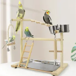 おもちゃ木製の鳥のおもちゃオウムプレイグラウンドプラットフォームバードパーチスタンドエクササイズプレイスタンドラダー面白いインタラクティブゲームトレーニング製品
