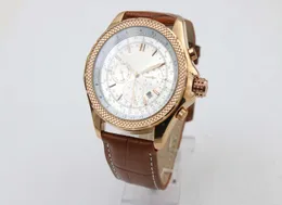 Discount Automatic Watches For Men Analog White Face Cart Motors Watch Rose Gold Case And Skeleton With Calendar Brown Leathe6386427
