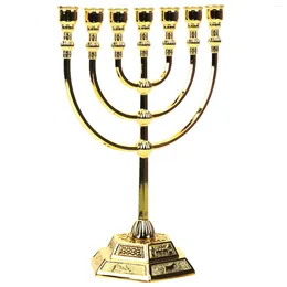 Candle Holders Classic Jewish Menorah oddział Izrael Jerusalem Temple Candlestick Candelabrum Retro Stand Stand Home Dekoracja domu