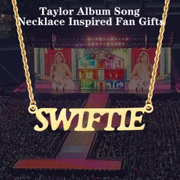 Taylor Album-Songtitel-Halskette für Damen, TS-inspirierte Halsketten für Sänger-Fans, Geschenke, Edelstahl, Buchstaben-Design, Speak Now 1989, Fearless Music, Freundschaftsschmuck