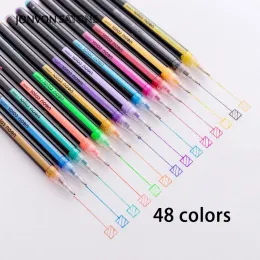 Markers Jonvon Satone 36/48 Colors Pen Gel Artist Drawing Set Painting Markers Escolar Stationery Ink Fountain Pen Creative Office Gifts