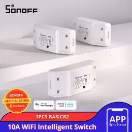 Kontroll 3st Sonoff Basic 10a WiFi Smart Switch Remote Wireless Light Power Switch Intelligent Universal DIY WiFi Switch Work med Alexa