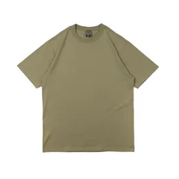 Casual Vintage Cotton Heavyweight Army Basic T Shirt Mens Plain Tshirts American 100% Green Solid Color 240219