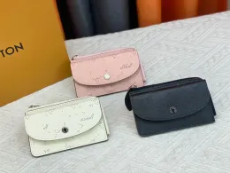 Brand Designer Women's Coin Purses Plaid Letter Embossing Zipper Purses Keychain Buckle Wallets Luxury Card Bags Men Women Short Wallets Bag Pendant Charms Keyring