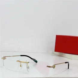 Occhiali da vista di forma quadrata dal nuovo design alla moda 0259 lenti senza montatura con montatura in metallo per uomo e donna, occhiali stile business leggeri e facili da indossare