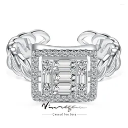 Rings Cluster Rings Vinregem Emerald Cut 2 4 MM Lab التي تم إنشاؤها في Gemstone Gemstone Fashion 925 Sterling Silver Farmling Open Ring Jewelry Wholesale