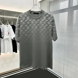 2024 maré rua luxo masculino solto em torno do pescoço puro algodão manga curta camiseta carta impressão gradiente design europa e nos estados unidos diário camisa casual masculina