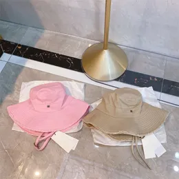 핑크 디자이너 모자 조절 식 남성 르 밥 버킷 캡 소녀 손으로 세척 가능한 면화 소재 여름 Casquette Drawcord 레트로 실버 골드 레터 럭셔리 모자 PJ027 C4