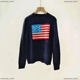 Polos Knitted Sweaters Men's Ladies Sweaters 2023 Us American Knitted - Flag High-End Luxury Comfortable Cotton Pullover 100% Yarn Rl Bear Women 594