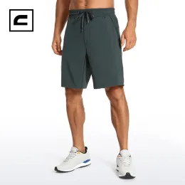 Shorts CRZ YOGA Masculino 2 em 1 Shorts de corrida com forro 9'' Shorts esportivos esportivos de secagem rápida com bolsos