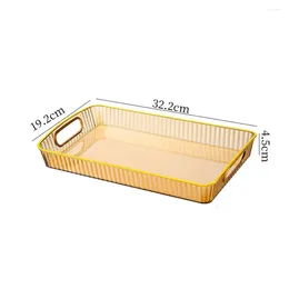 Plates Or Book Holder Tray Non-slip Base Transparent Thickened Serving With Handles For Tea Fruit Ideal Diner