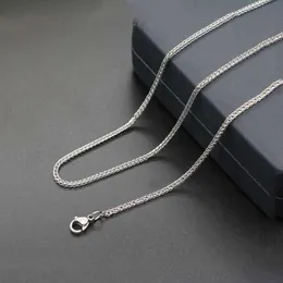 Whole 2MM Stainless Steel Silver Color Chain Necklace Size 45CM 50CM 55CM Fashion Gift Jewelry Fit Pendant Drop Chains308V
