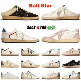 Golden Woody Furry Sllippers Kirli Eski Sneaker Ayakkabı Erkek Kadın Tasarımcı Siyah Altın Metalik Şerit Sequinler Süet Süet Deri Açık Vintage Bej Eğitmenler