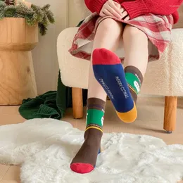 Женские носки, утепленные рождественские милые хлопковые теплые носки с счастливым деревом, домашний сон, Санта-Клаус, студент