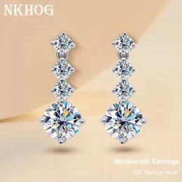 NKHOG S925 Orecchini a pendaglio in argento per donna 2.6 carati D Colore VVS1 Diamante Fidanzamento Gioielli da sposa Regalo 240227