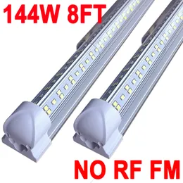 LED Shop Light 8ft ، 144W LED Tube Tube Tuble ، 8 Foot Cover Cover Cool White 6500k ، Fegyed Finctured Funder Boyer Lightings 25Pack Warehouse Crestech