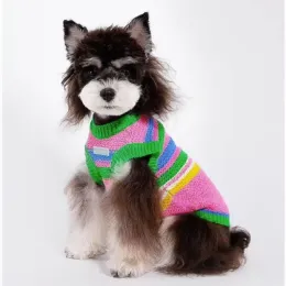 Sweaters Knitted Sweater Pet Dog Clothes Striped Color Clothing Dogs Super Small Cute Chihuahua Print Autumn Winter Girl Boy Mascotas