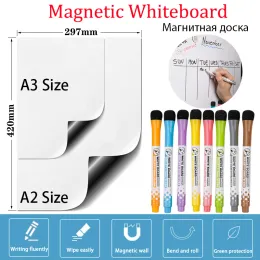 Markörer 2st Magnetic Whiteboard Dry Erase Pen Marker Practice Writing Memo Message Calender Board Stickers Home School Supplies