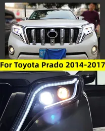 Toyota Prado 2014-20의 LED 헤드 라이트 17 Angel Eye DRL 주간 연주 조명 회전 신호 헤드 램프 어셈블리