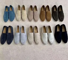 2023 Мужские туфли на плоской подошве LP, повседневная женская обувь из бархатной ткани с круглым носком, осень-зима, модные лоферы высокого качества5