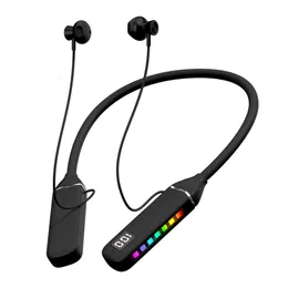 Communications 2023 New Hanging Neck Bluetooth Earphones with Large Capacity Digital Display Screen and Long Standby Luminous Sports