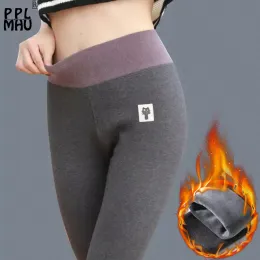 Kläder överdimensionerade 6xl varm plus veet leggings kvinnor smala förtjockas vinter pant casual gym sport stretch capris hög midja mager pantalon