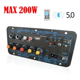 S 디지털 파워 앰프 보드 200W Bluetoothcompatible AMP USB FM 라디오 TF 플레이어 오디오 서브 우퍼 DIY 용 자동차 트럭 RV CAMPER