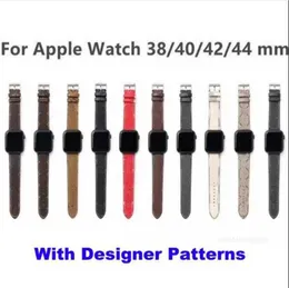 Designer Designer Smart Watch Straps For Apple Watch Band Series 1 2 3 4 5 6 38mm 40mm 42mm 44mm PU Leather Smartwatches Strap Replacement With Design Pattern Adapter Co