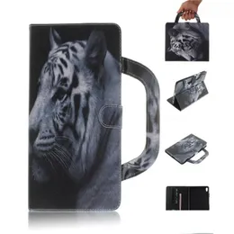 Custodie per tablet PC Borse Custodia per Len Tab 3 8 Plus P8 Tb8703F Maniglia Er Stand Portafoglio in pelle colorato Ding Tiger Lion Wolf Coque1589163 Dr Otq5M