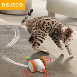 Rojeco automático gato brinquedos interativos pet inteligente mouse jogar para gato teaser led recarregável ratos brinquedos internos para gato acessórios 240226