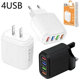 4USB многопортовые настенные адаптеры, зарядное устройство для телефона и ноутбука, адаптированное для iPhone, смартфона Samsung, ЕС/США/Великобритания