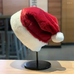 Berets Trendy Santa Chapéu Natal Vermelho Branco Lã Selvagem Para Casal Desgaste Diário Gota