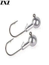 50pcsbox Barbed Jigging Lead Head Fishing Hook Jigs for Love Wurm Worm Lures Hooks Jig Leaded Fishhooks with Tackle Box T410286675826