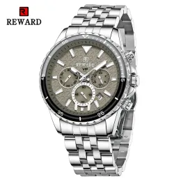 Watches Reward Mens Watches for Man Fashion Quartz Wristwatch Calendar Luminous Waterproof Chronograph Sport Wrist Watch