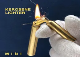 Creative Pure Brass Kerosene Nunchaku Lighters Windproof Mini Retro Oil Grinding Wheel Ignition Flint Fire Men Smoking Toy Gi8417079